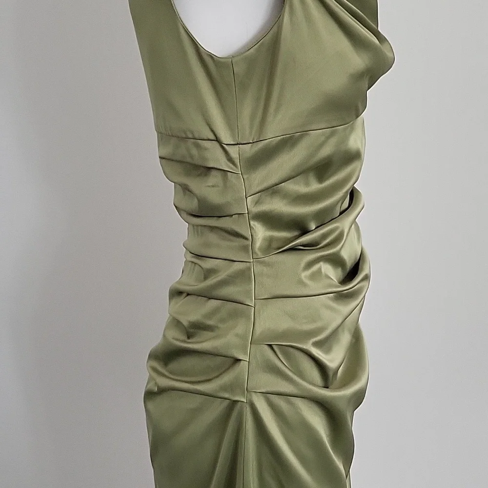 Satin Green Dress - Picture 3 of 5